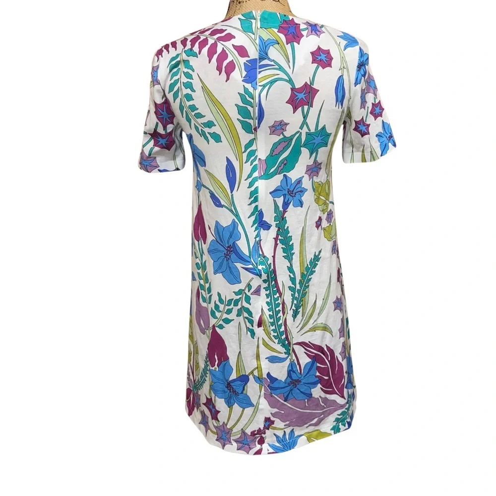 Averardo Bessi Floral Print Short Sleeve Shift Dress Size 6 - Picture 3 of 10